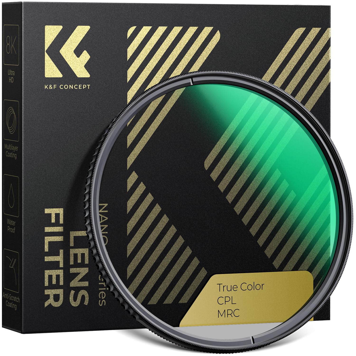 K&F CONCEPT 58mm True Color Polarising Filter Circular Polarizing CPL, Ultra Definition, 28 Layer Multi Coated Polarized MRC Filter (Nano-X Series)