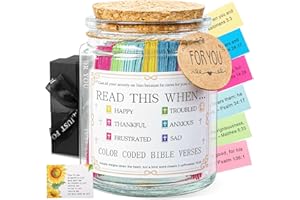 LADANY Bible Verse Jar, Read Me When Bible Verses Jar For Daily Encouragement, Inspirational Prayer & Reflection,Graduation Gift for Her,Gifts for Mom from Daughter Son, Christian Gifts for Women