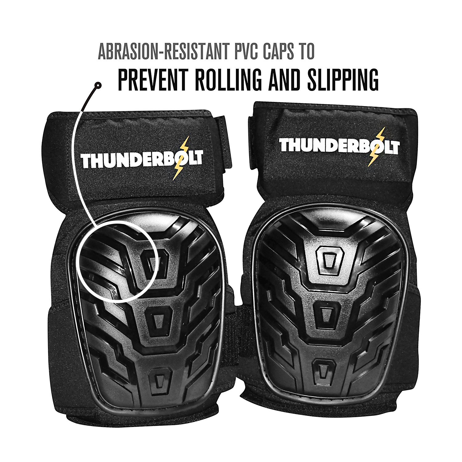 NEW! Professional Knee Pads by Thunderbolt Most Comfortable Gel Cushion