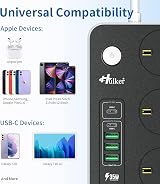 Hulker Extension Lead 8in1 3 AC Outlets 5 USB Ports 2m Cord 3250W 13A view 6