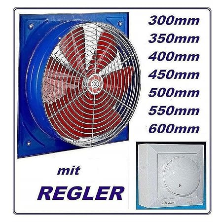 500mm Industrie Wandventilator mit 600Watt Drehzahlregler Axial Wand Ventilator Wandgebläse Wandlüfter Fensterlüfter Axialven
