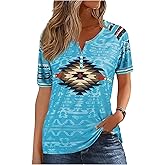 Western T Shirts for Women Cowgirls Graphic Henley Outfits Ladies Rodeo Country Concert Tops Beach Vacation Tees Clothes