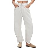 Kedera Women Stripe Barrel Jeans Casual Loose Denim Jeans Wide Leg Baggy Pants Mid Waist Boyfriend Jeans Y2k