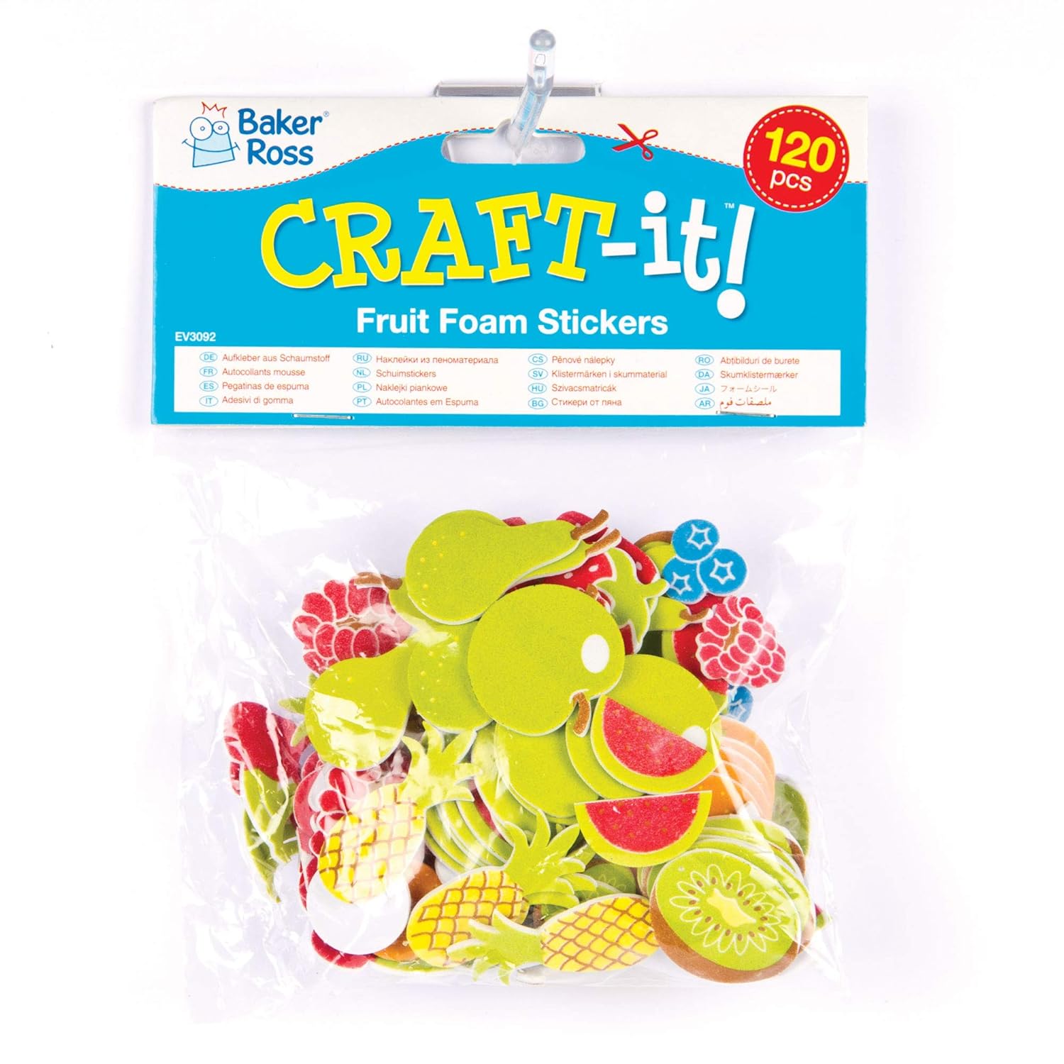 Baker Ross EV3092 Fruit Foam Stickers (Pack of 120) BigaMart