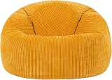 icon Kingston Cord Bean Bag Set of 2 Ochre Yellow Large Chair with Filling view 4