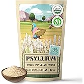 NaturaleBio Organic Whole Psyllium Husk 12oz (340g). 99% Pure Psyllium Seed Husks. USDA Organic Certified. Isabgol Natural Fiber for Keto, Paleo, Vegan & Gluten-Free Diets.