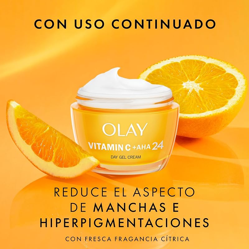 Vitamin C + AHA 24 Crema Hidratante, Gel Crema De Día Con Vitamina C, AHA Y Niacinamida Para Un Tono De Piel Visiblemente Más Luminoso Y Uniforme, 50 ml