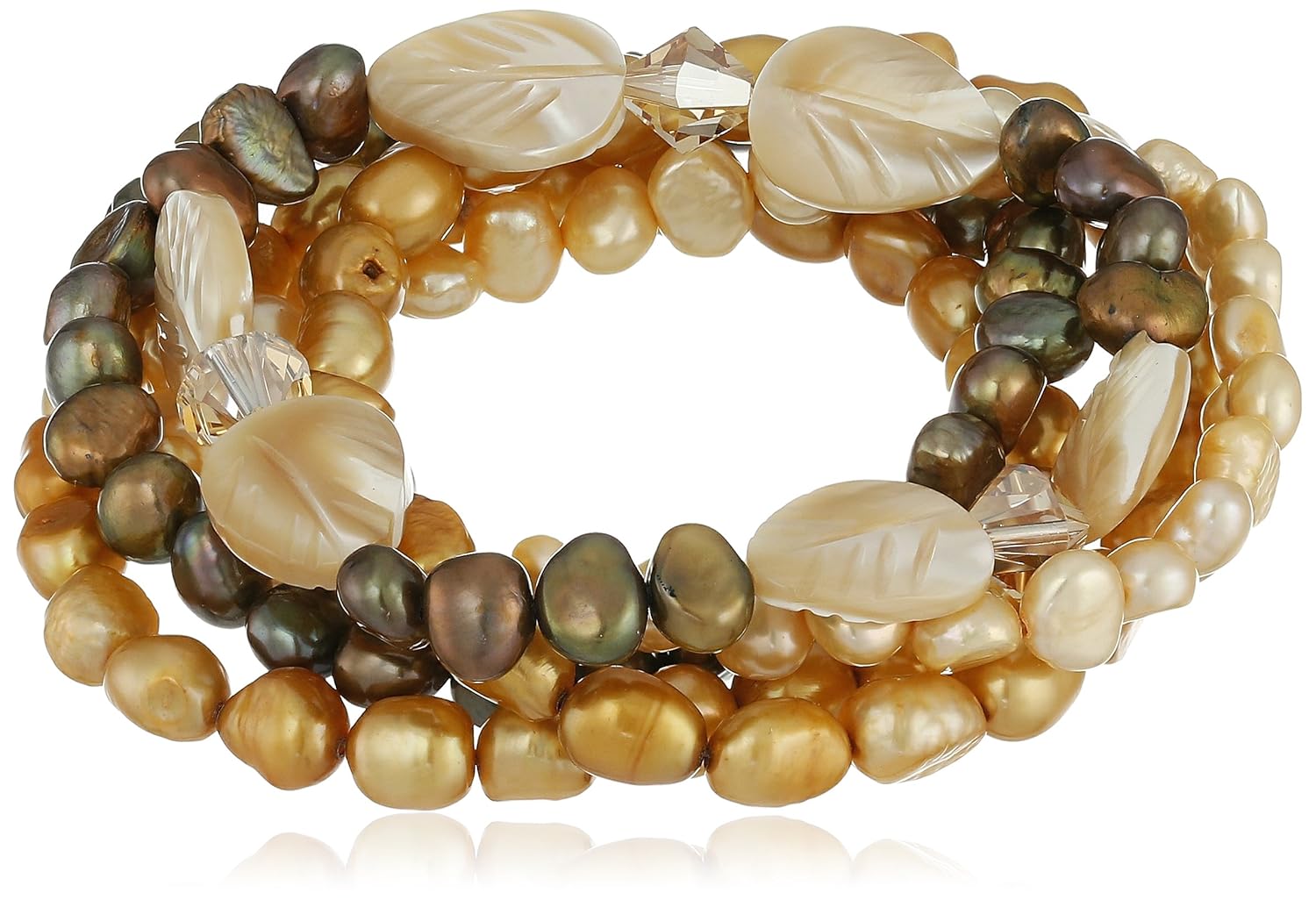 Champagne and Bronze Color Dyed Freshwater Cultured Pearl
