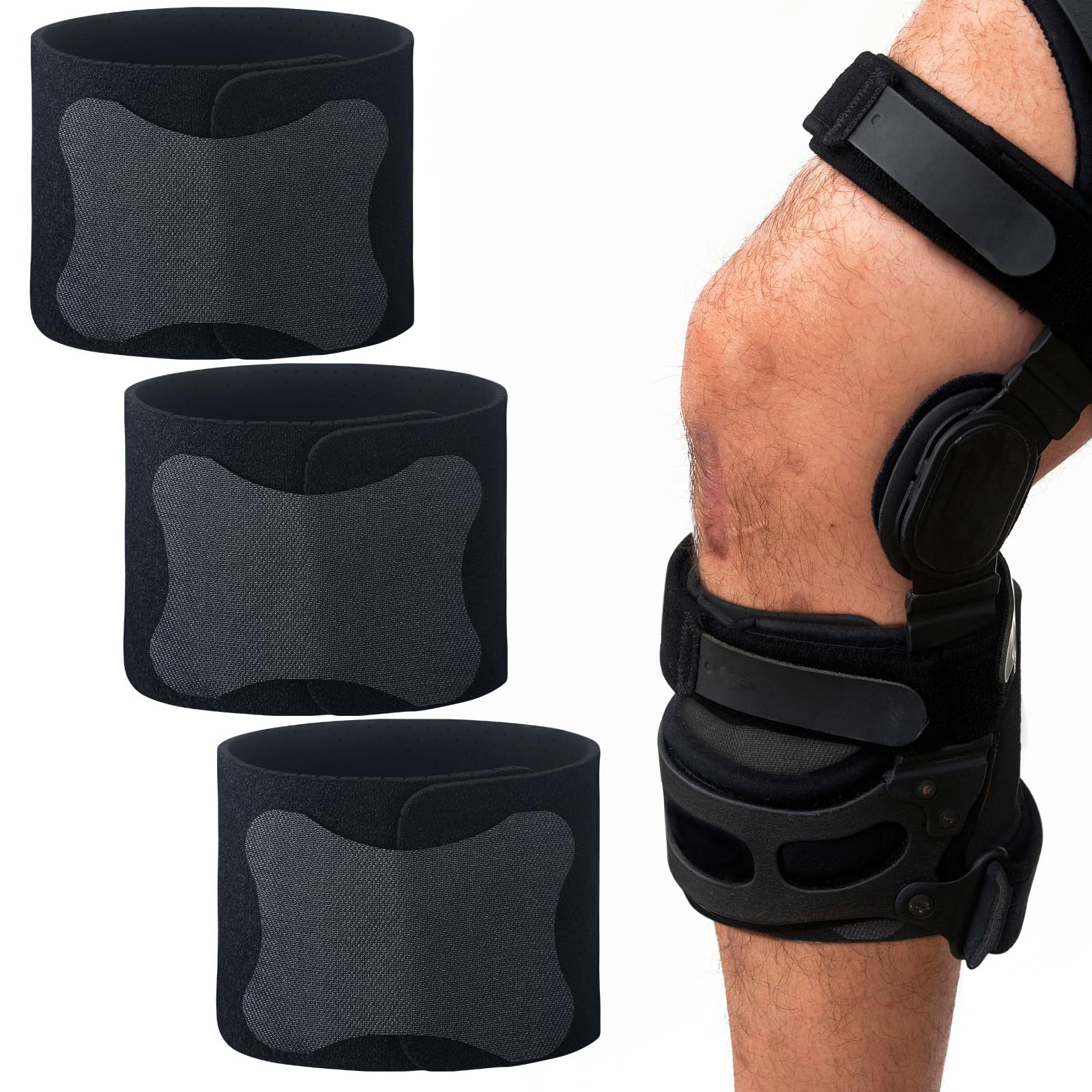 Photo 1 of Foilswirl 3 Pcs Anti Slip Strap Knee Brace Support Anti Slip Strap to Prevent Skin Chafing and Slipping with Knee Brace to Prevent Skin Chafing and Slipping