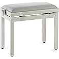 Stagg VWH/UK Replacement Seat Cover for Piano Bench, White Velvet