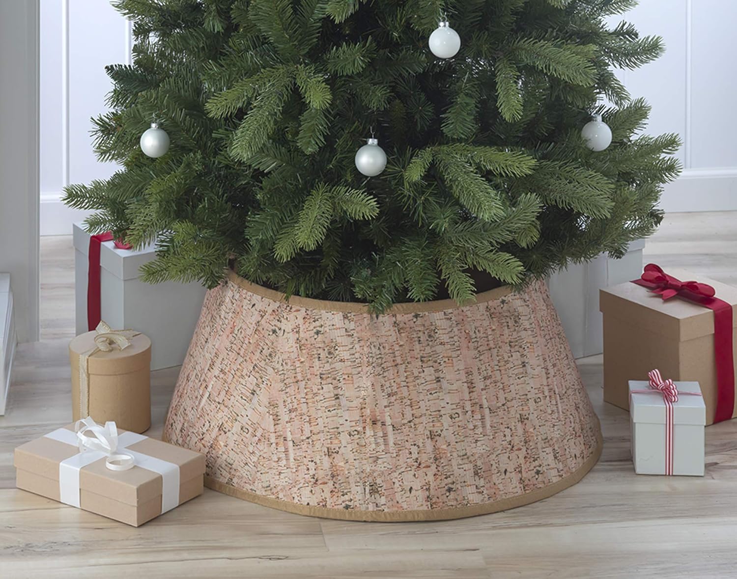 Tree Stands - New Traditions - Christmas Tree Collar (Printed Tree Collar - Faux Cork, Printed Fabric)