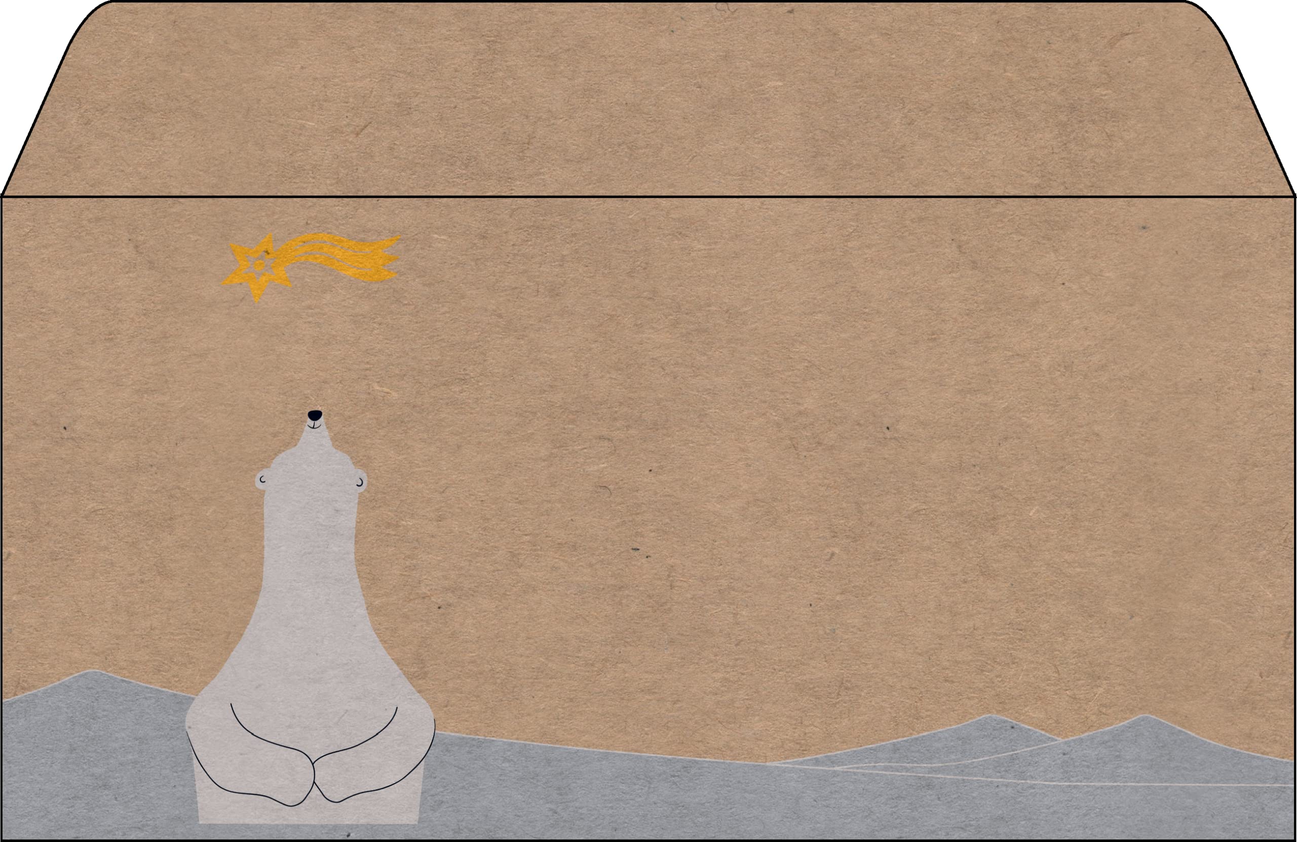 SIGEL DU260 Christmas envelopes ''Polar bear with shooting star'', gummed, DL, 25 Pieces