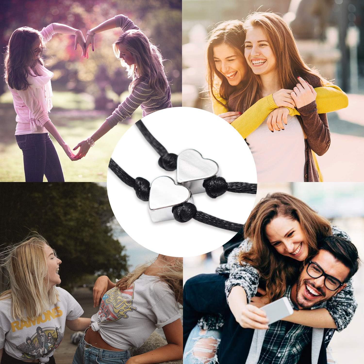 Best Friend Friendship Gift for Women Pinky Promise Distance Matching Bracelets for Couples Mom and Daughter: Clothing