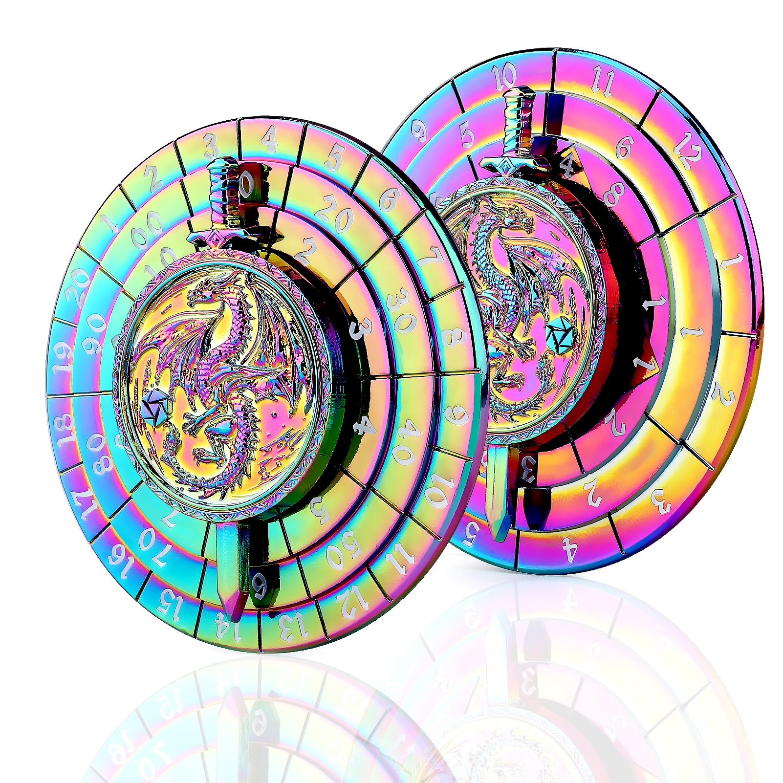 Haxtec Spinner Dice 7-in-1 Metal DND Dice Set Unique Dice Spinner Colorful Rotate Metal D&D Dice for Dungeons and Dragons DND Gifts