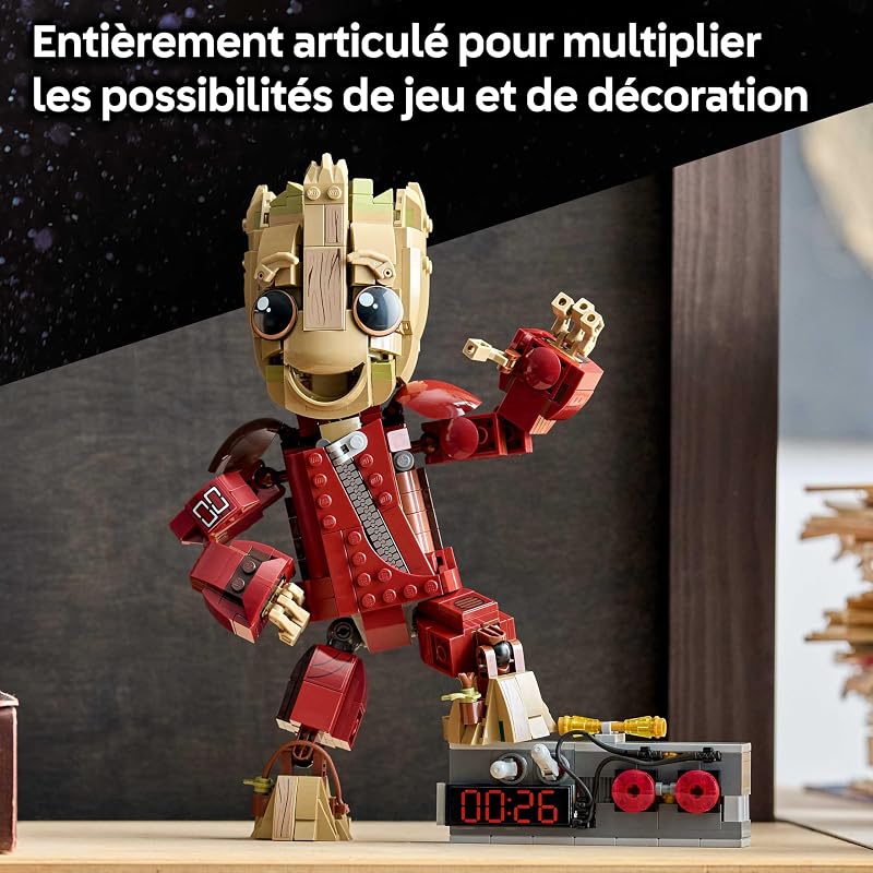 ǀ Marvel Groot en Tenue de Ravageur - Figurine - Jouet Collector de Super-Héros - Jolie Décoration pour Chambre ou Bureau - Cadeau d'anniversaire pour Garçon ou Fans dès 10 Ans 76341