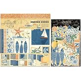 Graphic 45 Scenic Route Decorative Papers - 8x8 Paper Pack and Ephemera Die-Cuts