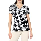 Nautica Womens Circle Link V-Neck Short Sleeve T-Shirt