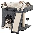 Aechonow Cat Tree for Large Cat, Cat Tower with Large Perch for Adult Cats, 20 * 16.5 Inch Big Platform for Indoor with Super Cozy Soft Mat, Large Condo with Nature Sisal Post
