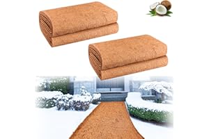 Riare 2 Pack 31 X 118 Inch No Slip Ice and Snow Carpet Mats- Natural Coconut Fiber Carpet for Walkway Safety, Winter Anti-Slip Coco Coir Carpet Runner for Outdoor Front Door Garden Hallway Porch Stair