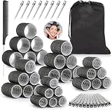 Thrilez 56PCS Hair Curlers Set 5 Sizes 55mm 48mm 40mm 32mm 25mm Jumbo