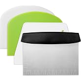 LIIAFUO 4 Pcs Bench Scraper,Dough Scraper,Versatile Kitchen Scraper Set for Pastry Bread Pizza Cake