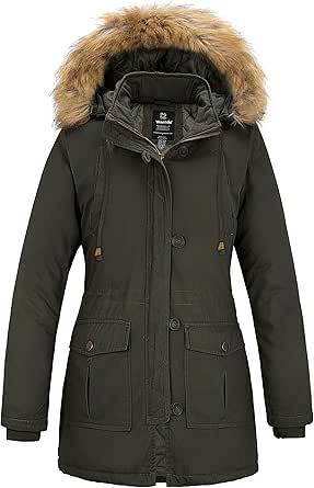 wantdo parka padded fur hood coat removable cotton flash player