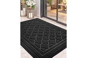 Color&Geometry Outdoor Door Mat, 4'X6' Heavy Duty Waterproof Non Slip Rubber Mat, Easy Clean Dirt Trapper Front Door Mat Outs