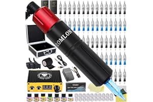 Romlon Tattoo Kit - Tattoo Pen Machine Kit Professional Complete Rotary Tattoo Pen Machine LED Power Supply 40Pcs Needles Cartridges Skin Practice with Case for Beginners and Tattoo Artists