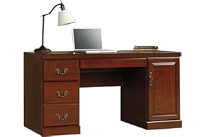 Sauder Heritage Hill Computer Credenza, Classic Cherry Finish