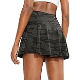 SANTINY Pleated Tennis Skirt for Women with 4 Pockets Women's High Waisted Athletic Golf Skorts Skirts for Running Casual