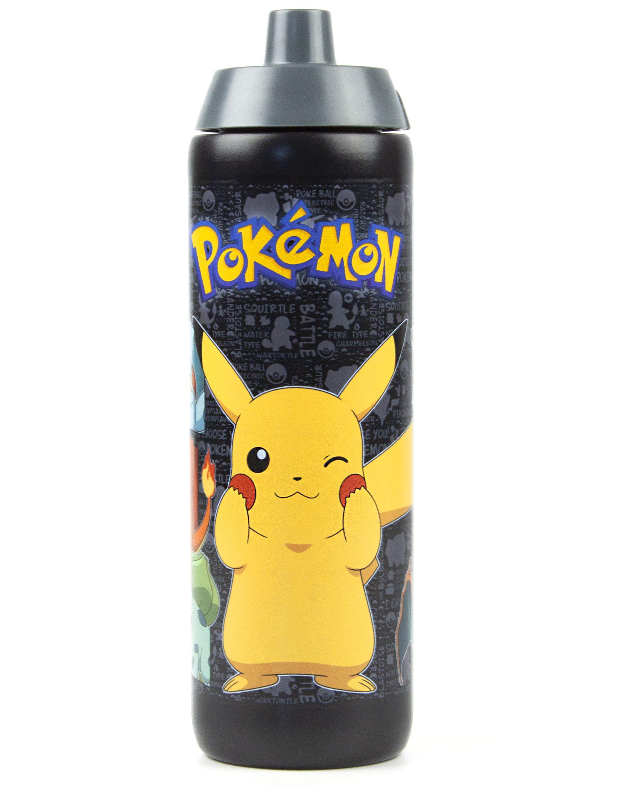Pokemon Water Bottle For Kids | Pikachu 724ml Plastic Sports Drink Cup | Gamer Gifts Merchandise One Size