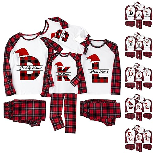 Matching Christmas pjs for Family, Family Christmas Pyjamas Set Mens Womens Letter Printed Xmas Matching Pyjama Kids Pjs Family Cartoon Cute Boys Girls Christmas Pj Clothing