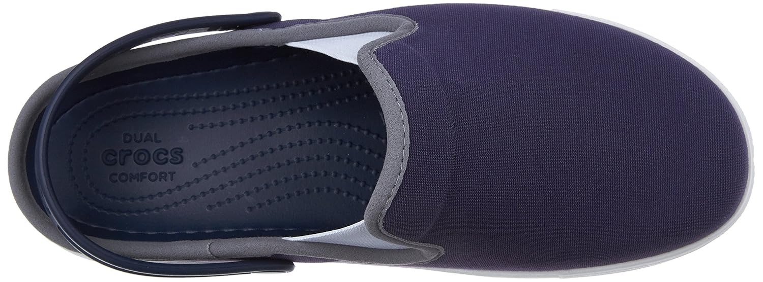 crocs unisex citilane canvas navy/white clogs