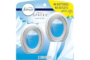 Febreze Small Spaces Air Freshener, Linen & Sky, Odor Eliminator for Strong Odors, 2 Count