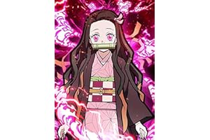 Ksxistiyt Diamond Art Painting Kits for Adults, Demon Slayer Full Drill Diamond Dots Paintings for Beginners, Round 5D Paint with Diamonds Pictures Gem Art Painting Kits DIY Crafts Kits 12x16inch