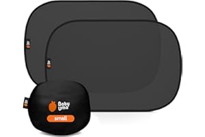 Baby Uma Car Window Shades (2 Pack) - 18.9″ × 12″, UPF 50+ Car Window Covers, 99% UVB + 94% UVA Protection, Static Cling Sun Shade with Travel Bag (Small)