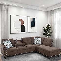 GlasFlength L Shaped Couch, Modular Sectional Sofa