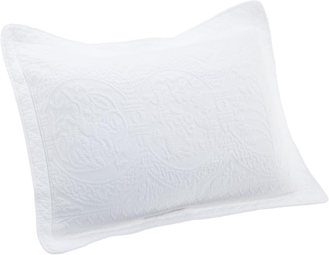 Williamsburg William and Mary Matelasse King Sham, White