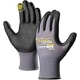 COOLJOB 3/12/36 Pairs Safety Work Gloves Microfoam Nitrile Rubber Coated, Seamless Knit Nylon with Full Fingers Touchscreen, Grip Nitrile Dipped, Ideal for Warehouse, Home Improvement, Grey Large