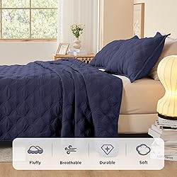 Litanika California King Quilt Bedding Set, Navy