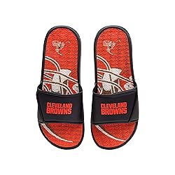 FOCO Cleveland Browns NFL Mens Wordmark Gel Slides