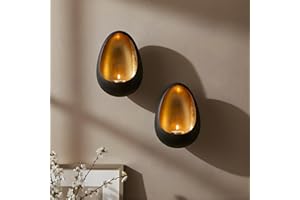 NativeSkins Ember Metal Wall Candle Sconce Set of Two Wall Candle Holders - Set of 2 Handcrafted Decorative Tea Light Sconces for Living Room Gold Tea Holder