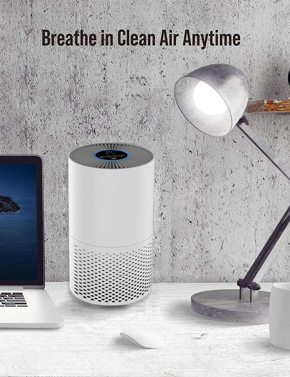 Saike HEPA Air Purifiers for Home, Allergens Smoke Pollen Pets Hair Dander Odors Dust, Home Air Cleaner with True HEPA Filter, Sleep Mode, Night Light, Bedroom Office (White): Home & Kitchen