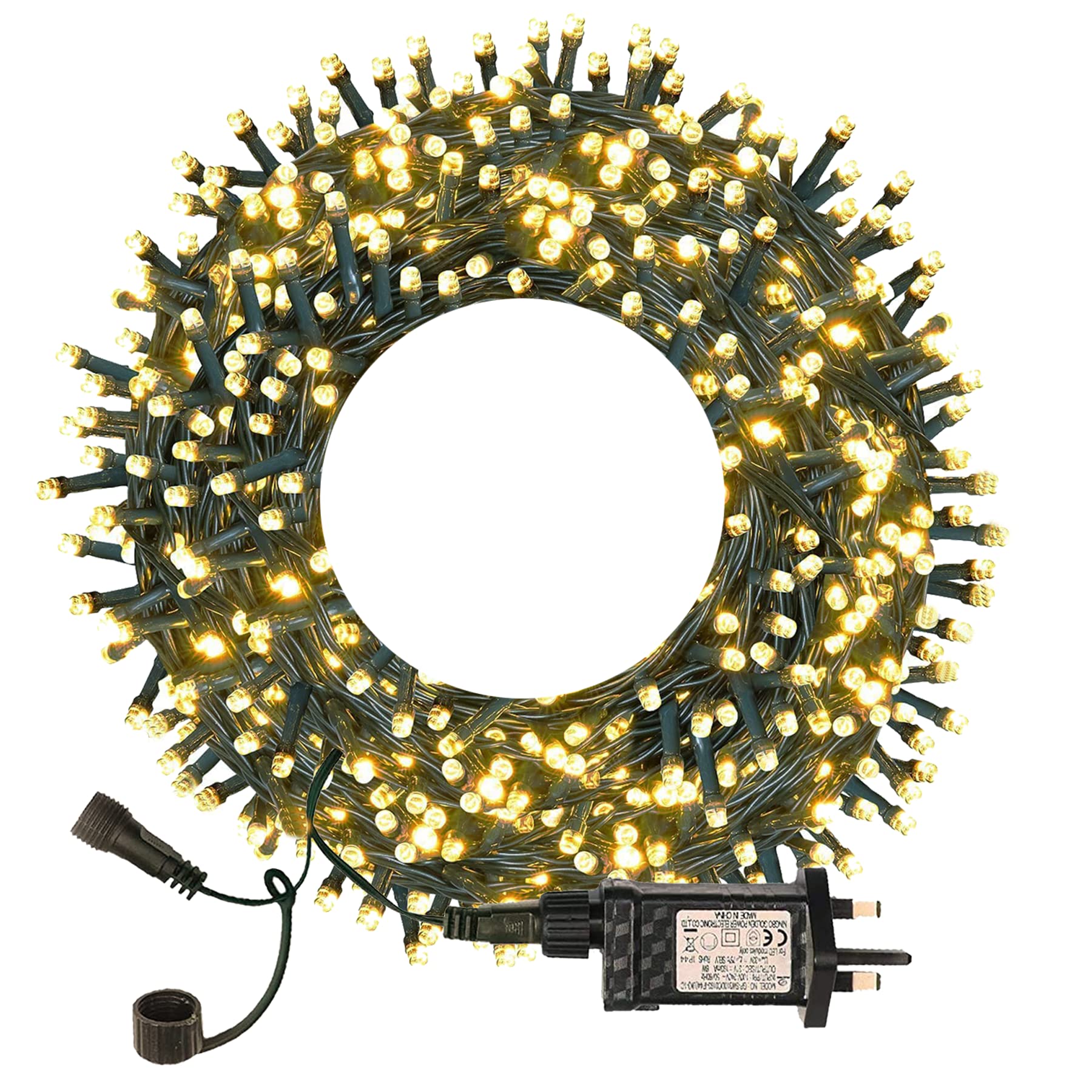 30M LED Fairy Outdoor Lights - 300 LEDs 8 Modes Warm White Christmas Lights Plug-in for Garden, Party, Bedroom, Wedding, Indoor/Outdoor - Mains Powered