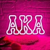 Greek Sorority Aka Neon Sign, Pink Dimmable Led Greek Sorority Gifts Neon Light Sign Sorority Dormitory Bar Neon Sign Wall Decor Sister Female Friend Holiday Gifts Souvenir(11.8 * 6.3in)