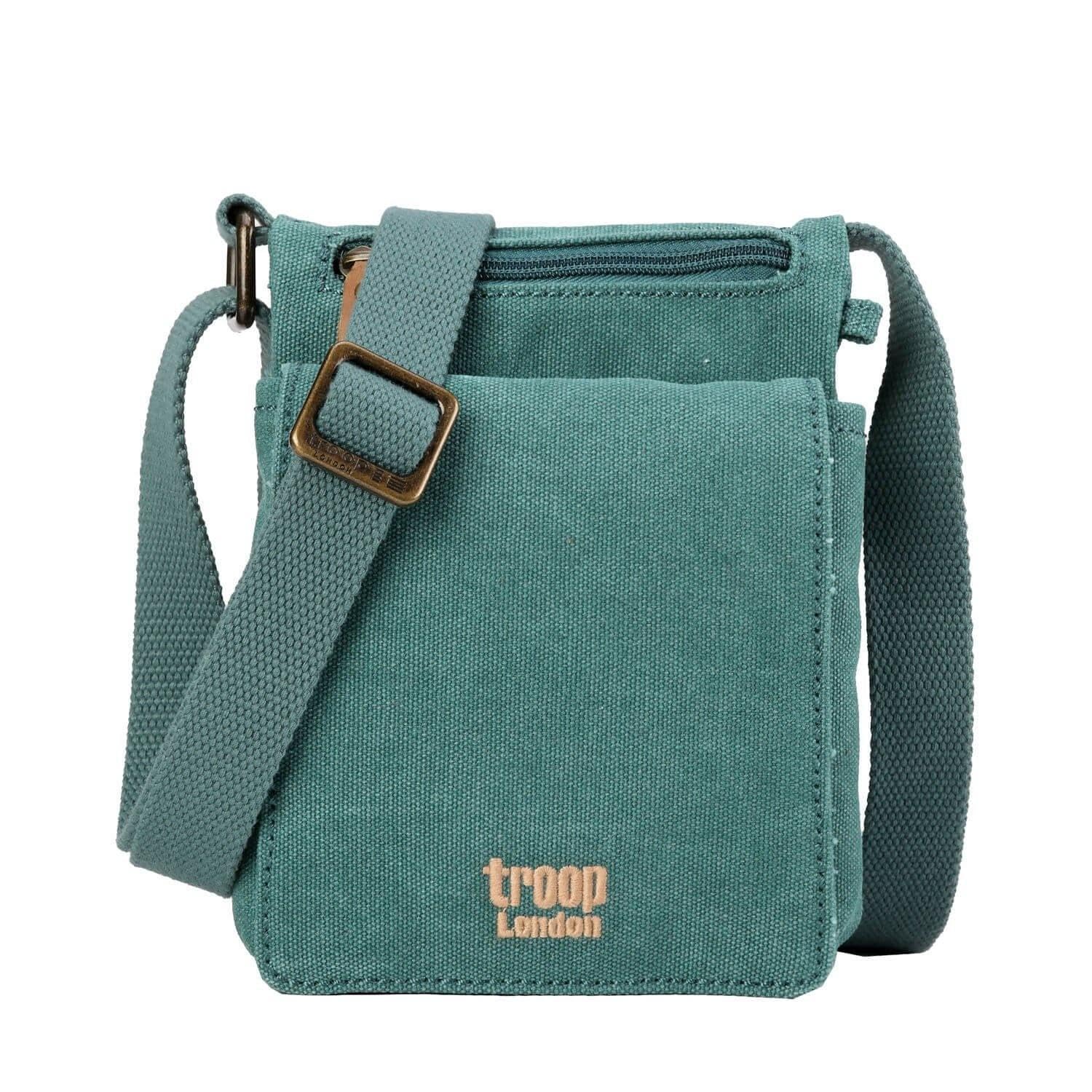 TRP0243 Troop London Classic Canvas Across Body Bag - Turquoise