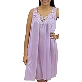 Venice Womens' Silky Looking Embroidered Nightgown 06N