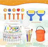 BLOT Kids Paint Kit Washable Finger Paint Set with 10 Colors & 15 Tools view 2