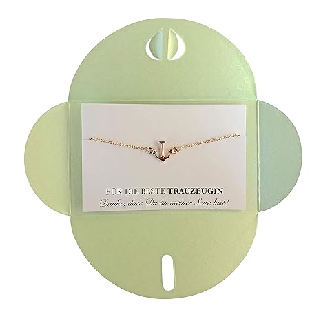 Lillyville - Trauzeugin Geschenk mit Anker Armband Rosegold und Karte - Für die Beste Trauzeugin - Hochzeit Armkette - Umschl