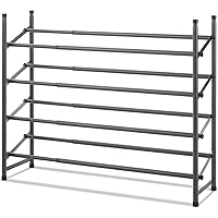 Whitmor 35.5-in H 5 Tier 30 Pair Gunmetal Metal Shoe Rack In The